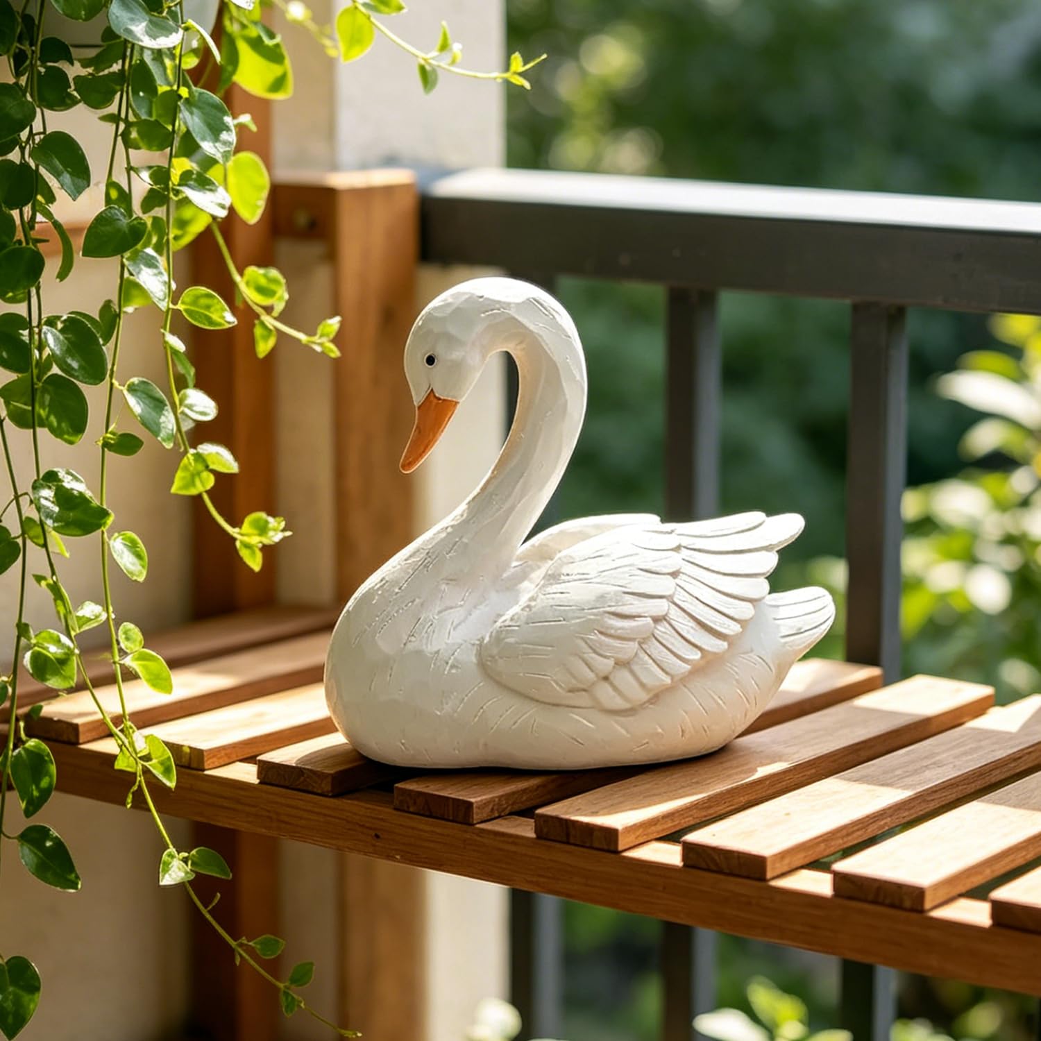 Amazon.com: DurableDelights White Swan Statue Garden Ornament